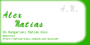 alex matias business card